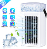 Mini Portable Air Conditioner Air Cooler Personal Air Purifier Compact Evapora With 7-color Led Light Handy AirCondition fan#g40